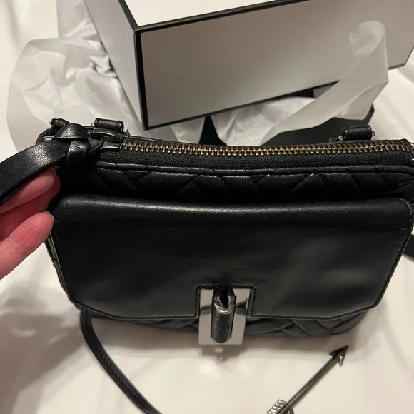 !!!SOLD. Mackage Black Chevron Quilted Lambskin purse - Picture 13 of 16